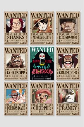 postick One Piece Wanted 15'li Anime Poster Seti Kalın Parlak Kuşe