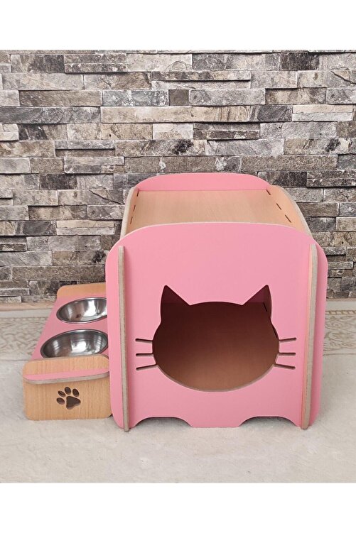 Hural Ahsap Ddekorasyon Kedi Evi Mama Kabi Set Fiyati Yorumlari Trendyol