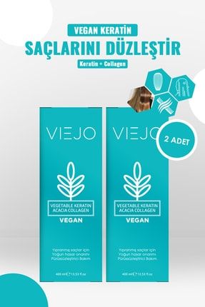 2 Adet - Vegan Saç Keratini - Collagen - Saç Düzleştirici