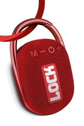Lock Kırmızı Taşınabilir Bluetooth Hoparlör Ses Bombası Kilit Özellikli Yüksek Ses Gücü