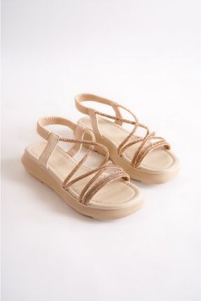 Ten Kadın Çapraz Taşlı Sandalet Bg1091-123-0007