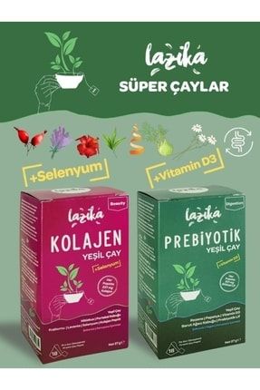 Süper Çay Seti ( Prebiyotik Peptid Kolajen Yeşil Çay)- Sindirim, Cilt Ve Eklem Sağlığını Destekler