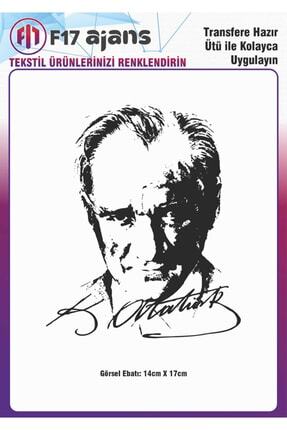 Ütü Ile Yapışan Tekstil Dtf Baskı Görseli Atatürk Imzalı Silüet F17ajansdtf591