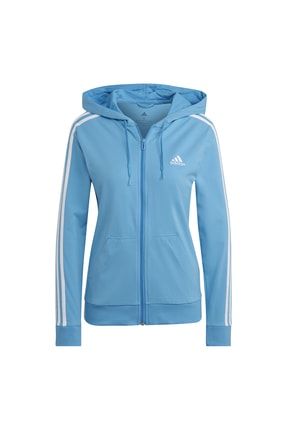 Essentials Single Jersey 3-stripes Full-zip Kapüşonlu Üst