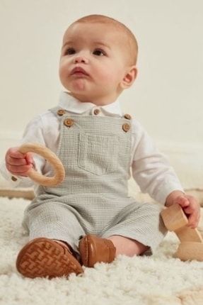Next Baby 100 Pamuklu Gri Smart G mlek Body Salopet Tak m Fiyat