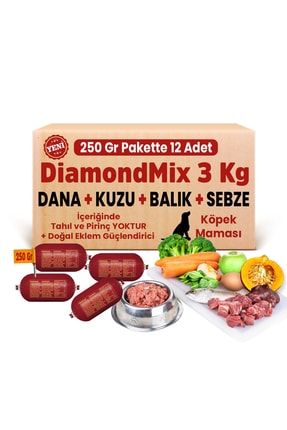 Barf Diamondmix 3 Kg Kolide (250 Gr Paketler)