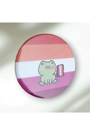 Pride Flag Lesbian Frog Buton Rozet