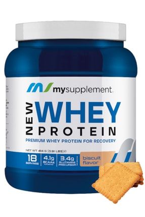 New Whey Protein Tozu Bisküvi Aromalı 414 gr 18 Servis %78 Protein 4.1 gr Bcaa (PROTEİN SENTEZİ)