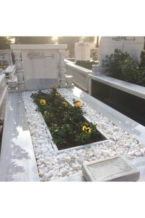 Mezar Taşı 6 Kg 1-2 Cm Beyaz Dolomit Taş Dere Çakıl Taşı Bahçe Süs Taşı Mezar Süsleme Taşı