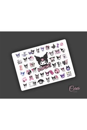 Kuromi Sticker Etiket Seti - Laptop Telefon Notebook Defter (12 Adet)