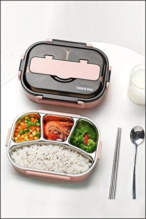 kitchen love celik lunchbox 304 celik hazneli saglik onayli plastik kapli kilitli kasikli yemek kabi 1300ml fiyati yorumlari trendyol
