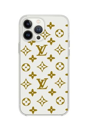 TrendCell Iphone 12promax Uyumlu Louis Vuitton Desenli Şeffaf Kapak Kılıf