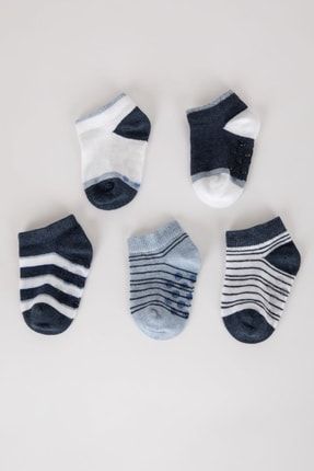 Erkek Bebek Dikişsiz 5'li Pamuklu Patik Çorap A1405a5ns