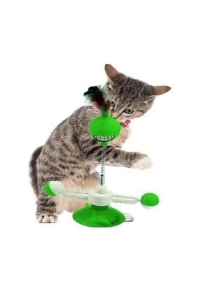 Vantuzlu Döner Hacı Yatmazlı Kedi Oyuncağı 1 Adet Yeşil