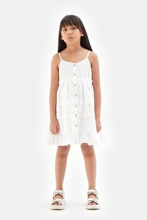 Kız Çocuk Beyaz Elbise 23ss2tj4930