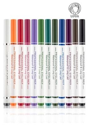 12 Renk Pen Eyeliner Seti