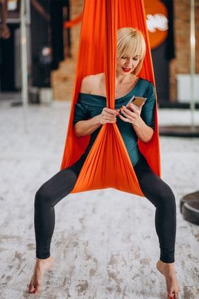 Yoga Fly Hamağı, Antigravity Askılı Yoga Denge Spor Aleti (turuncu)
