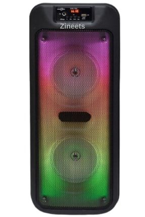 Işıklı Büyük Boy Party Box Bluetooth Hoparlör Taşınabilir Şarjlı Ses Sistemi Radyolu Karaoke Mic