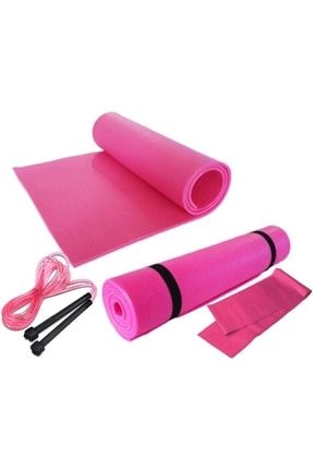 Pilates Minder Ve Mat Pilates Lastiği Atlama Ipi Set Yoga Egzersiz Minderi 7mm