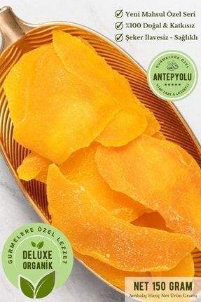 Deluxe Gurme Serisi %100 Doğal & Şekersiz Mango Kurusu Yeni Mahsul Kurutulmuş Kuru Mango 150 gr