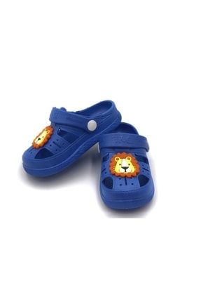 Çocuk Günlük Ortopedik Kaymaz Taban Hayvan Figürlü Çocuk Sandalet Terlik - Mavi