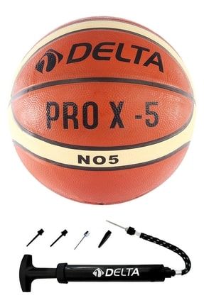 Pro X Deluxe Kauçuk 5 Numara Basketbol Topu + Top Pompası