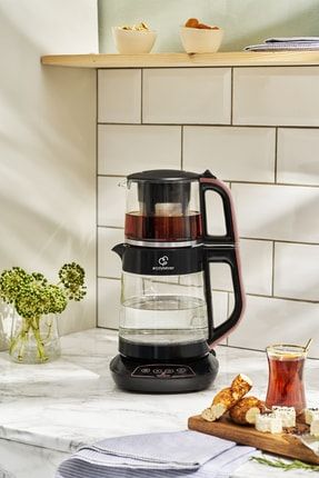 Çaysever 3 In 1 Konuşan Cam Çay Makinesi Su Isıtıcı Ve Mama Suyu Hazırlama 1700w Rosegold