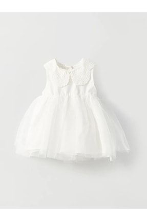Lcw Baby Bebe Yaka Tül Etekli Kız Bebek Elbise