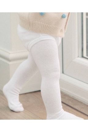 Yenidoğan Kız Bebek Ve Çoçuk Pamuklu Külotlu Çorap Ekru Yeni Doğan Kız Bebek Çorap