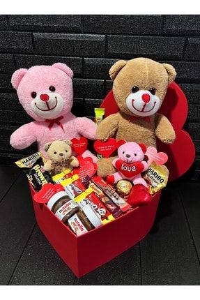 Sevgiliye Ozel Romantik Hediye Kalp Kutuda Ayıcıklar Nutellalar Çikolatalar ve Aşk Sözleri Sevgiliye-Ozel15