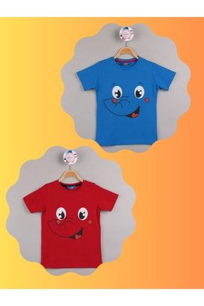 Kısa Kollu Tshirt / Tshirt Takım Erkek Yazlık Set Baskılı Bebek Takım Pamuklu
