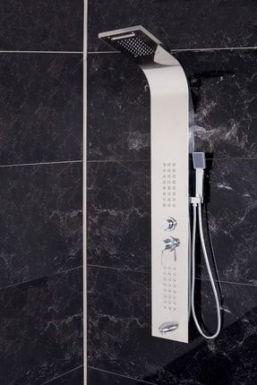 Banora Infinity Lux Duş Paneli, 5 Fonksiyonlu, Paslanmaz Çelik, Tepe Duş, Şelale Sistem, Krom