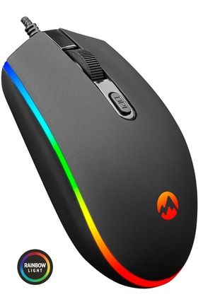 Everest SM-GX66 Usb Siyah Rainbow Aydınlatmalı Gaming Oyuncu Mouse