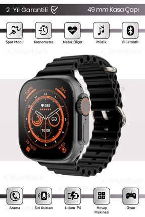 Watch 8 Akıllı Saat T800 Bluetooth Ultra Akıllı Saat Ios Ve Andorid Uyumlu Smartwatch 49 Mm Bildirim