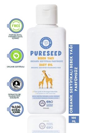 Organik Sertifikalı Bebek Yağı Parfümsüz - 100 ml