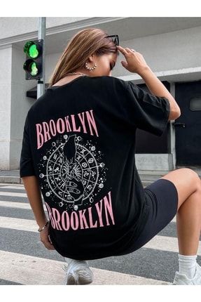 Brooklyn Baskılı Geniş Kalıp Oversize T-shirt