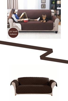 Genel Cift Tarafli 3 Kisilik Koltuk Ortusu Kahverengi Bej Fiyati Yorumlari Trendyol