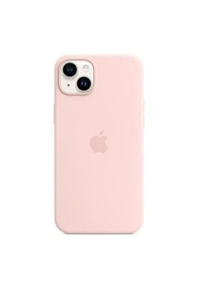 iPhone 14 Plus için MagSafe özellikli Silikon Kılıf - Puslu Pembe