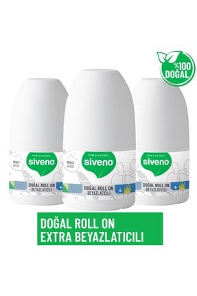 %100 Doğal Roll-On Beyazlatıcı Etkili Deodorant Ter Kokusu Önleyici Bitkisel Lekesiz 50 ml X 3 Adet