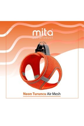 Mita Air Mesh Kedi Köpek Göğüs Tasması Çift Reflektörlü, Terletmeyen Neon Turuncu / neon Orange 3xs