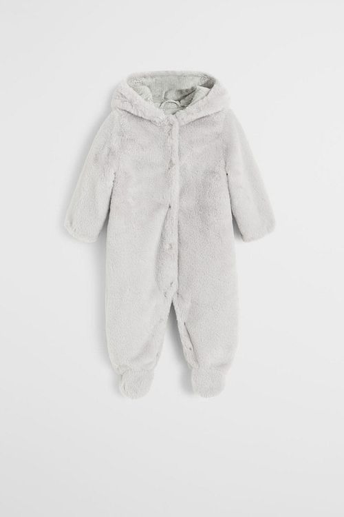 Mango Gri Unisex Bebek Suni Kurklu Uzun Tulum Kaban Fiyati Yorumlari Trendyol