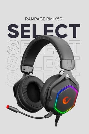 Rm-k50 Select Siyah Usb 7.1 Rgb Ledli Gaming Oyuncu Mikrofonlu Kulaklık