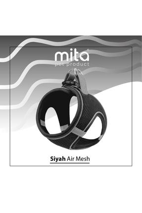 Mita Air Mesh Kedi Köpek Göğüs Tasması Çift Reflektörlü, Terletmeyen Siyah/ black 2xs