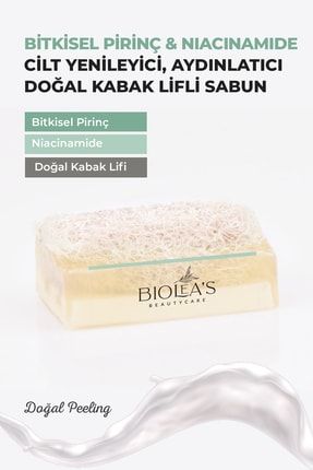 Biolea's Doğak Kabak Lifli Bitkisel Pirinç& Niacinamide Sabun 110 gr