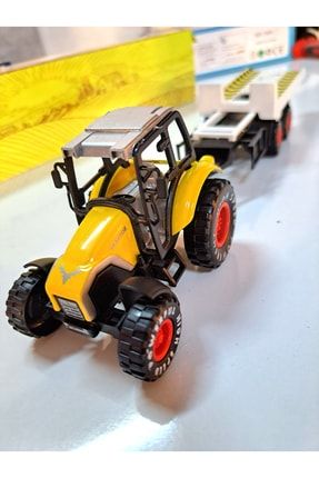 Erkek Çocuk Oyuncak Traktör Çekici Seti Metal Gövde Çek Bırak Özellikli Çiftçilik Seti 28X8 CM