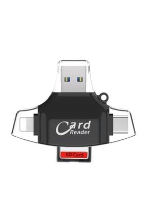 Card Reader Lightning Iphone + Microusb + Type-c Için Tf Ve Sd Kart Okuyucu