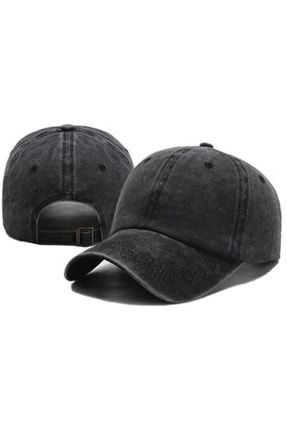 Düz Renk Antrasit Cap 2020 Yeni Trend Eskitme Unisex Şapka