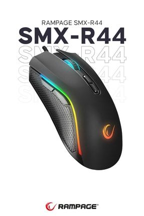 SMX-R44 Makrolu 6400DPI RGB Ledli Oyuncu Mouse Siyah