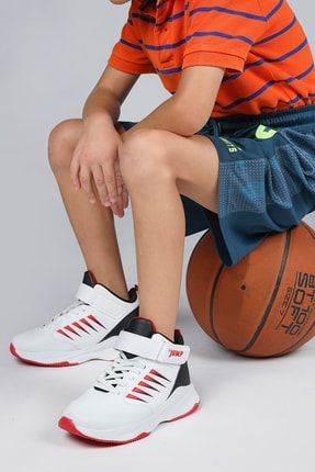 27800 Beyaz - Kırmızı Üniseks Çocuk Basketbol Spor Ayakkabısı