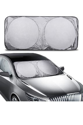 Araç Oto Güneşlik Ön Cam Çift Daireli Gümüş Kaplama Branda